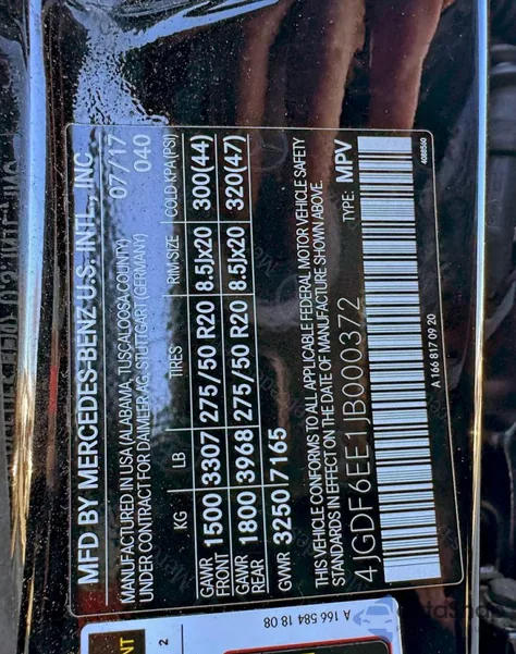 2018 Mercedes-Benz Gls 450 4Matic z USA, uszkodzony, nr VIN 4JGDF6EE1JB000372